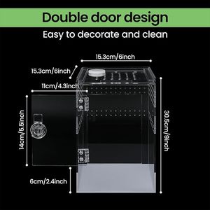 Reptilien-Terrarium mit Frontöffnung, Querlüftung, Hohes Baumbewohner-Tarantel-Gehege, Acryl-Terrarium für Kletterspinnen - Product Image 2