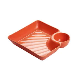 PP Square Plastic Tableware Tray Multipurpose Noodles Potato Chips Dish Dumpling Plate For Kitchen