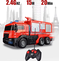 2in1 Mainan Anak Remote Control Truk Pemadam Kebakaran Robot Elektrik Semprot Air, Mobil Deformasi Satu Tombol