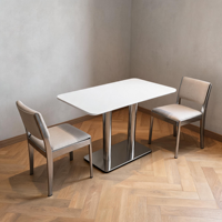 Tables à manger en marbre pour hôtels commerciaux, cafés, tables carrées/petites modernes et minimalistes, durables, faciles à nettoyer, pour les réunions