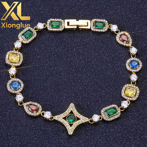 Nouvel Arrivage Bracelets à Maillons Géométriques en Acier Inoxydable Plaqué Or 18K Coloré, Sertissage Griffe, Style Hip Hop, Unisexe, 0.3m - Product Image 4