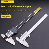 Calibre à pied à coulisse Stanley Tool avec affichage numérique, montre mécanique, disque en acier inoxydable, 0-150/200/300 mm, fabriqué en Chine