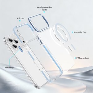 Coque de téléphone magnétique hybride en PC transparent et TPU souple, personnalisable, avec aimants puissants, pour iPhone 17 Pro Max – Vente en gros - Product Image 3