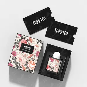TOP TOP Custom Logo 30ml 50ml 100ml Frascos De Vidrio Para Perfume Empty Black Round Glass Perfume Bottle With Box Packaging