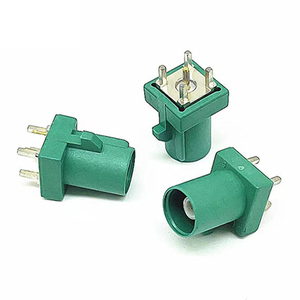 Connecteur Fakra Mini prise Fakra montage sur panneau mâle droit trou traversant vert E <span class=keywords><strong>Code</strong></span> soudure - Product Image 1
