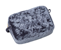 Fermeture éclaire de luxe, sac de voyage professionnel avec paillettes pour femmes, pochette de maquillage et de beauté, en velours rose, avec Logo brodé