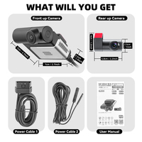 Perekam Mobil 4G 2K Dash Cam Koneksi Aplikasi Langsung Kamera Belakang Lensa Ganda ADAS Peringatan Keluar Jalur GPS Perekam Video 1 Tahun