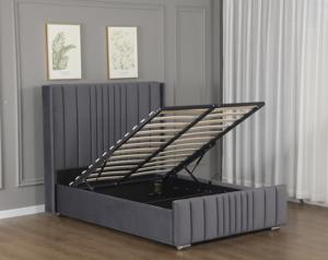 <span class=keywords><strong>Lit</strong></span> Plateforme Moderne Willsoon Queen <span class=keywords><strong>de</strong></span> Luxe Européen avec Rangement Coffre Rembourré en Velours et Tête <span class=keywords><strong>de</strong></span> <span class=keywords><strong>Lit</strong></span> Verticale Capitonnée pour Chambre à Coucher - Product Image 1