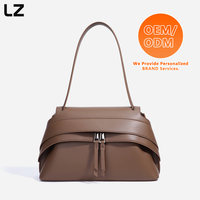 Sac à bandoulière en cuir de vachette LZ avec logo personnalisé, sac à main pour femme, sac fourre-tout en cuir véritable avec sangle réglable