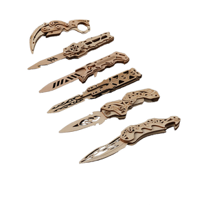 Juguete de madera para ensamblar, cuchillo mariposa DIY, Balisong de entrenamiento con garra recta plegable, juguete para niños unisex, modelo CSGO - Product Image 1