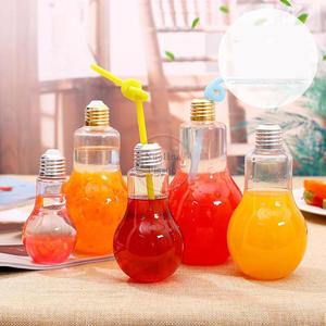 Frascos de plástico portátiles vacíos con forma de bombilla de alta calidad, 150Ml, 400ml, con tapas roscadas, botella para mascotas - Product Image 2