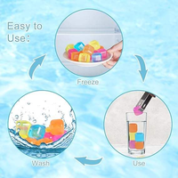 Kuliwei 2,5 cm, glaçons réutilisables multicolores, glaçons carrés en plastique colorés, glaçons recongelables pour les boissons