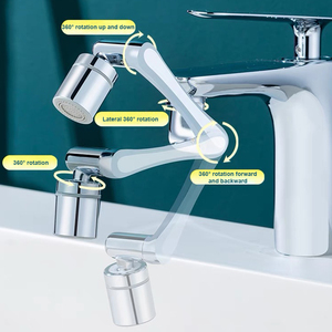 Aérateur de cuisine rotatif mélangeur d'eau de salle de bain filtre de lavabo robinet Flexible rallonge en laiton robinet à 1080 degrés - Product Image 5