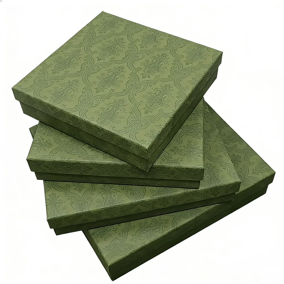 Rigid Cardboard Gift Packaging Box with Ribbon Matt Lamination Square ...