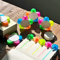 Stylo surligneur de tournesol en forme de pétale à cinq couleurs marqueur coloré avec impression de logo personnalisé stylo promotionnel en gros