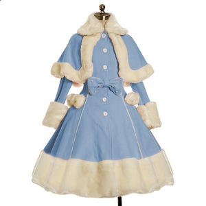 Costume Invernale da Principessa in Stile Europeo Vintage per Spettacoli Teatrali, <span class=keywords><strong>Set</strong></span> Cosplay con Cappotto Caldo in Poliestere e Cintura - Product Image 3