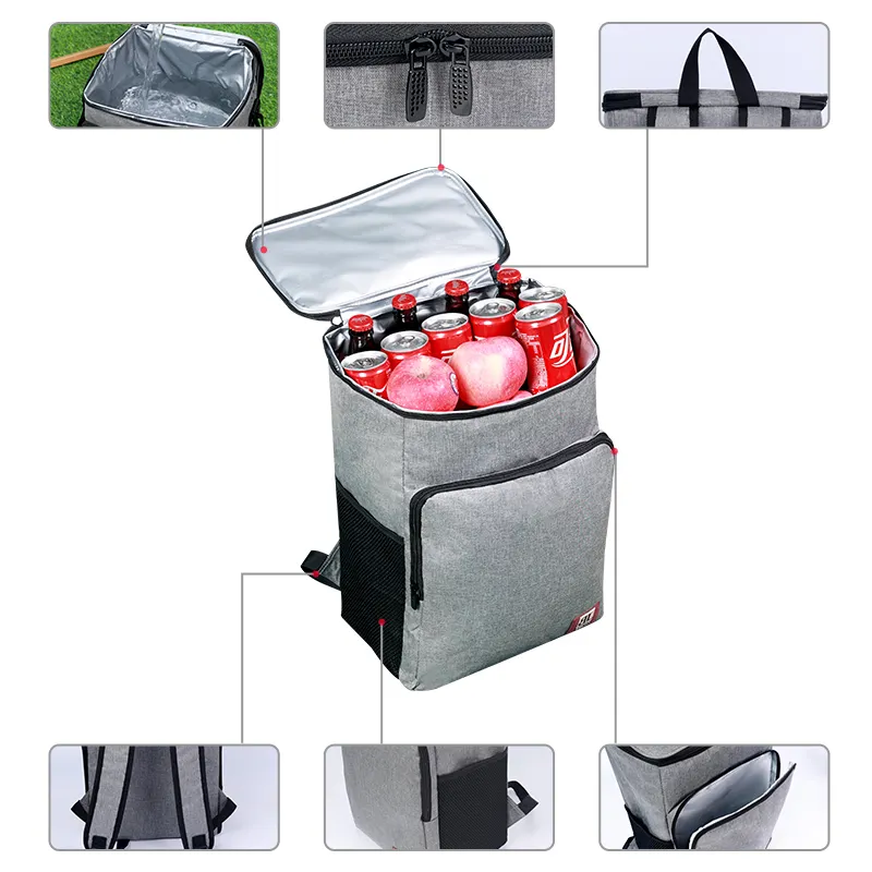 Wholesale aluminum foil thermal insulation bag waterproof leakproof portable cooler backpack