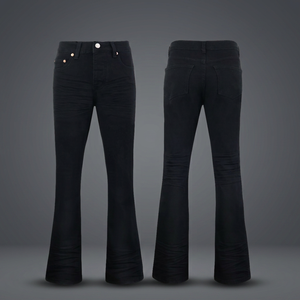 Jeans de Mezclilla Negros de Cintura Alta para Hombre, Corte Ajustado, Estilo Casual de Otoño - Product Image 4