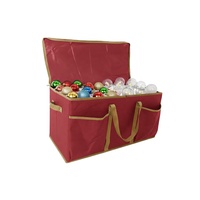 Grande boîte de rangement pliable en tissu rectangulaire de luxe et de haute qualité pour décorations de Noël et ampoules