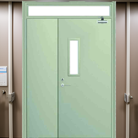 Porte coulissante d'urgence en acier inoxydable ignifuge pour écoles et hôpitaux, surface finie résistante au feu