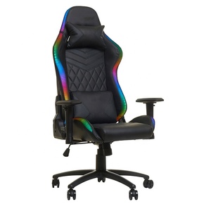2025 precio de fábrica Pc Racing cuero ordenador Gaming silla ergonómica reclinable Gaming silla con reposapiés Rgb luz masaje - Product Image 3