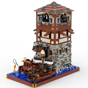 GoldMoc Street View Kit Medieval House Model Building Toy MOC-126224 Medieval Lighthouse Architecture Toys Building Block Kit