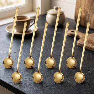 Premium Gold Plated Stainless Steel Mini <b>Spoon</b> Mirror Finish for Ice Cream Honey <b>Coffee</b> Tea Dessert Serving and Fine Dining - Product Image 5