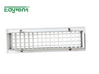 Grille de ventilation linéaire double ligne commerciale en aluminium avec clip à ressort dissimulé pour centres commerciaux, hôpitaux, écoles et systèmes de climatisation