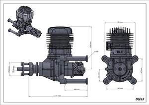 Motor de Gasolina Original DLE de 65 cc para Modelo de Avión RC, Velocidad de Ralentí de 1400 RPM, Voltaje de Encendido de 4.8V-12V - Product Image 5