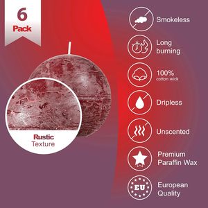 Velas Rojas sin Perfume SPAAS, Modelo Rústico de 3 Pulgadas, RBC-018, Hechas en China, Decoración para Bodas, Celebraciones, Hogar, Parafina - Product Image 2