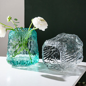Jarrón <span class=keywords><strong>de</strong></span> Flores <span class=keywords><strong>de</strong></span> Vidrio <span class=keywords><strong>de</strong></span> Superficie Rugosa <span class=keywords><strong>de</strong></span> Estilo <span class=keywords><strong>Mexicano</strong></span> Conciso para Arreglos Florales en el Hogar, Hotel o Bar - Product Image 6