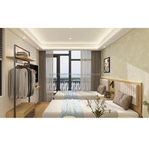 Mobilier Commercial pour Projet Hôtelier 3 Étoiles : Suite Complète avec Chambre Jumelle, Cuisine Intégrée et Armoires - Product Image 1