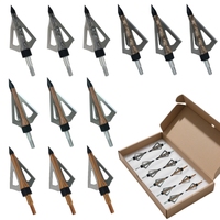 12 pièces en alliage d'aluminium 120 Grains Camouflage tête large pour tir à l'arc en plein air chasse flèche costume pour arcs à poulies produits de tir
