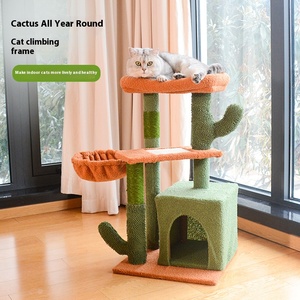 Árbol de gato de lujo, puerta de Pascua de madera pequeña, Courolful Arbre a Chat para gatos, puerta de Palma de Navidad, flores, cartón embalado elegante duradero - Product Image 2