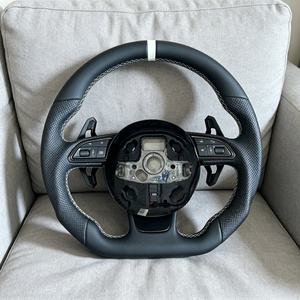 Volant sport en cuir adapté aux modèles <span class=keywords><strong>Audi</strong></span> A7 A3 A4 B8 B9 A5 A6 C6 C7 S3 S4 S5 S6 S7 RS3 RS4 RS5 Q3 Q5 Q7 RS6 <span class=keywords><strong>R8</strong></span> TT TTRS - Product Image 4