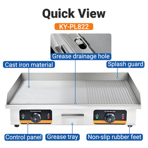 Plancha Eléctrica Comercial para <span class=keywords><strong>Restaurante</strong></span>, 4400W, Plancha de Sobremesa con Superficie Plana, Temperatura Ajustable, Acero Inoxidable - Product Image 3