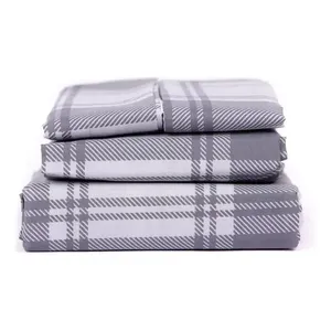 Ensemble de draps Spring Queen 4 pièces à carreaux 100% coton 3000 fils ultra doux pour la maison - Product Image 3