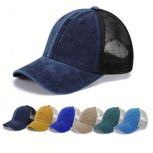 Vintage Trucker Baseball Hat <b>Women</b> Men Unstructured Washed Dad <b>Cap</b> Snapback Crown Soft Mesh Promotion Gift - Product Image 1