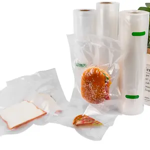 Customized biodegradable vacuum food bags transparent frosted packaging bags heatable refrigerated vacuum food Bread storage bag