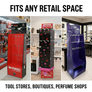Présentoir de sol en carton personnalisé avec logo, support suspendu POP pour outils et parfums vendus en supermarchés - Product Image 5