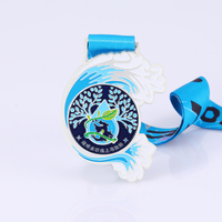 Nœud supérieur de marathon en alliage de zinc, produit personnalisé, bon marché, métal doré, 3D, avec ruban à sublimation, chine