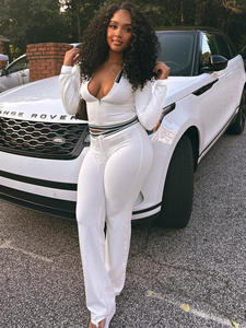 Completo Sportivo da Donna Due Pezzi di Alta Qualità con Zip, Vita Alta, Pantaloni a Gamba Larga con Coulisse, Versatile per l'Inverno e l'Uso Quotidiano - Product Image 4