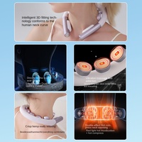 Masseur de cou portable avec chaleur et impulsions électriques, appareil de massage multi-points rechargeable pour le massage des épaules et du cou