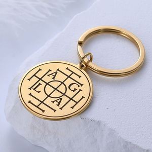 Myshape - Sello de Protección AGLA, Amuleto de la Kabbalah de Salomón, Colgante, Llavero, Rueda de la Fortuna, Talismán, Llavero de Acero Inoxidable - Product Image 5