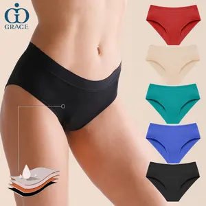 Women's Underwear Leak Proof Menstrual Underwear Cotton Overnight Panties 5  pcs