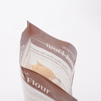 Sachets en plastique imprimés sur mesure, pochettes verticales brillantes avec fermeture éclair, pour emballage de farine de noix de coco, sachet refermable pour poudre