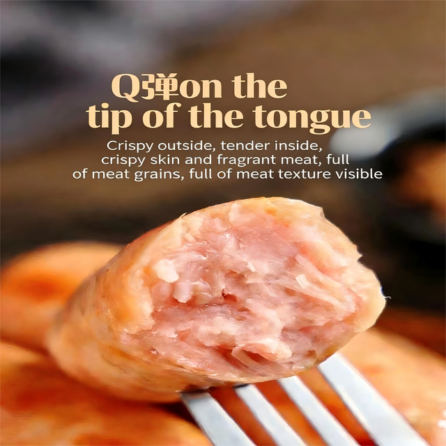 Volcanic Stone Roasted Frozen Pork Sausage 7# High Elasticity Juicy Low-Sugar Box Packaging