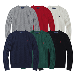 <span class=keywords><strong>Maglione</strong></span> da <span class=keywords><strong>Uomo</strong></span> in Lana e Cotone con Collo a Girocollo, Lavorazione a Maglia Intrecciata, Stile Casual, Personalizzabile, Tipo <span class=keywords><strong>Polo</strong></span> RL - Product Image 1