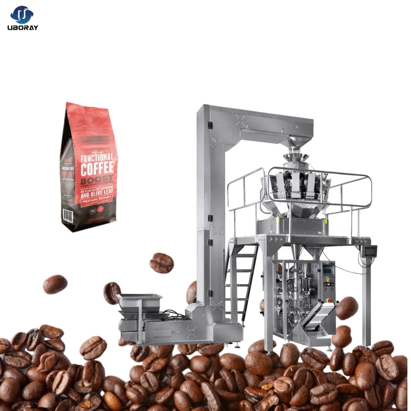 באופן מלא אוטומטי אנכי מזון קפה גרגיר שקלול אריזה מכונת קפה שעועית אריזה מכונה