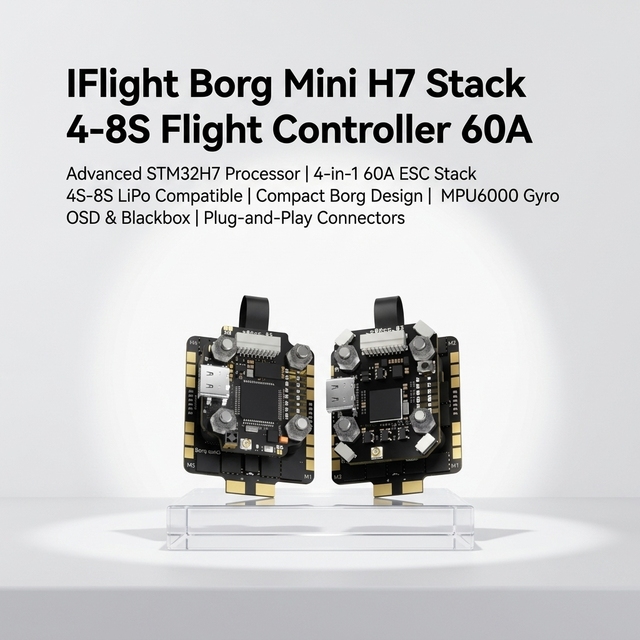 IFlight Borg Mini H7 Stack 4-8S Flight Controller 60A Brushless ESC Built-in 500mW ELRS 20x20 FPV Fly Tower for RC Drone